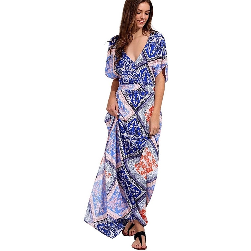 Milumia boho split tie waist maxi